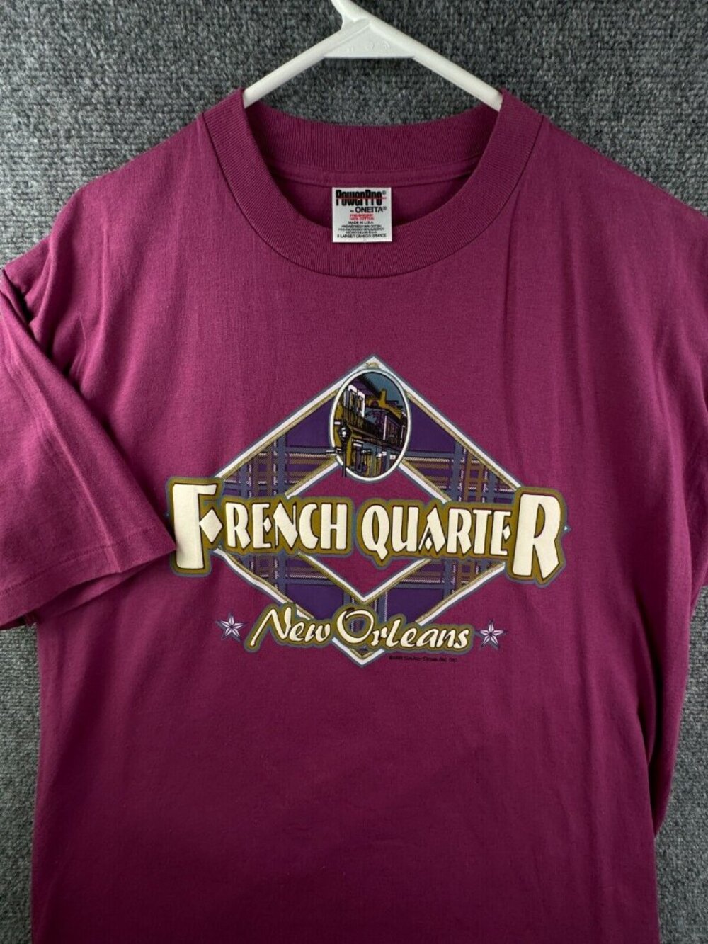 VTG 1996 New Orleans T Shirt Powerpro Oneita USA XL Red French Quarter Adult